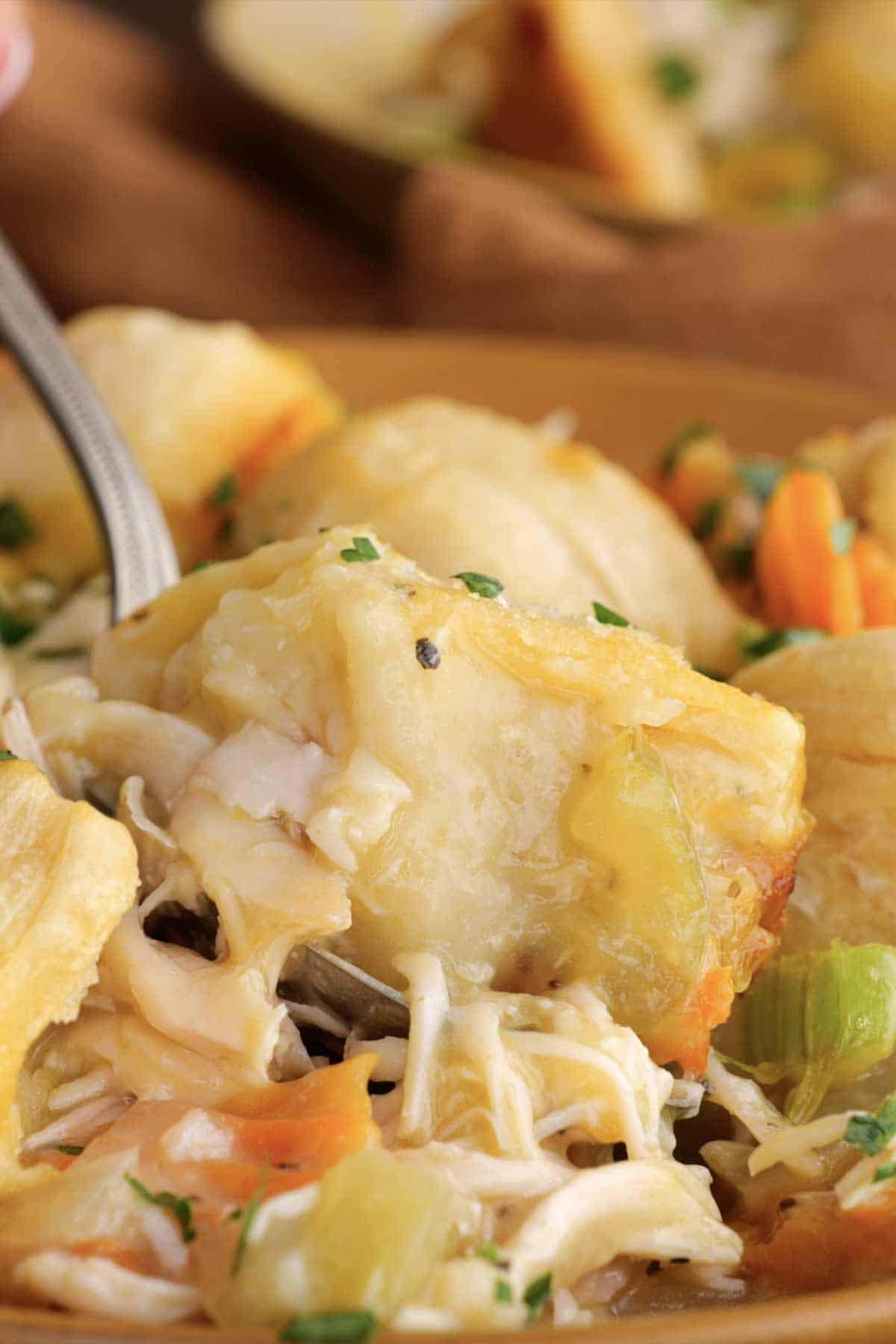 Easy Homemade Crockpot Chicken and Dumplings with Biscuits