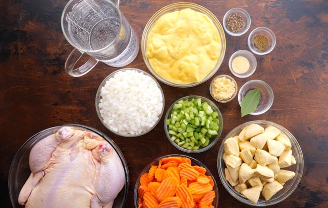 Ingredients for Crockpot Chicken and Biscuits 