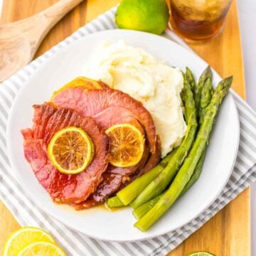 Crockpot Ham with Honey-Lemon-Lime Glaz