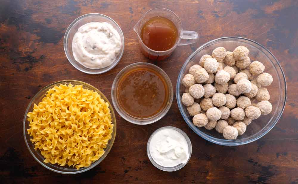 Ingredients for Crockpot Swedish Meatballs 