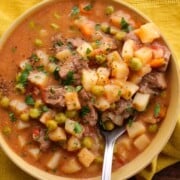 Crockpot Vegetable Beef Stew in Bowl