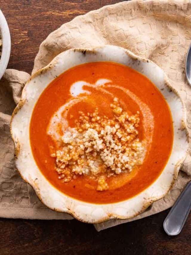 Roasted Red Pepper Soup with Quinoa