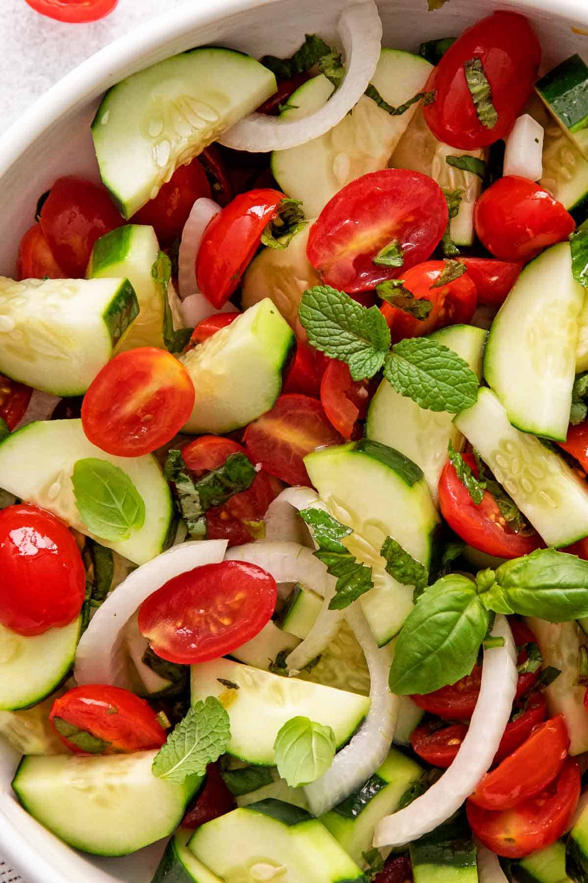 Cucumber Tomato Onion Salad Summer Side Dish