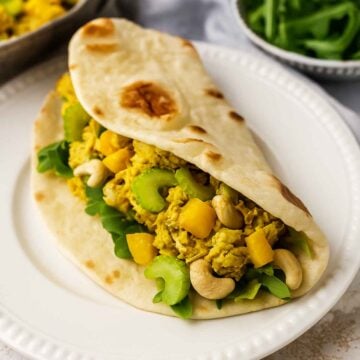 Mango Curry Chicken Salad on Naan