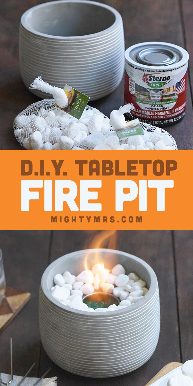 DIY Tabletop Fire Pit Mighty Mrs Super Easy Recipes