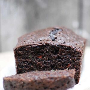 Double Chocolate Zucchini Bread with Cocoa Powder and Chocolate Chips