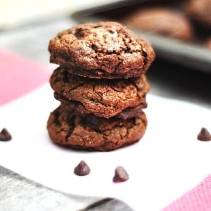 Dark Chocolate Chip Cookies with Coconut Oil