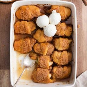Crescent Roll Apple Dumplings with Ice Cream