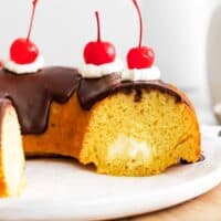 Sliced Boston Cream Bundt Cake