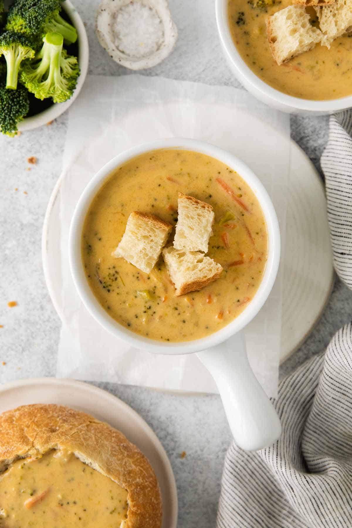 Broccoli Cheddar Soup with Potato Flakes