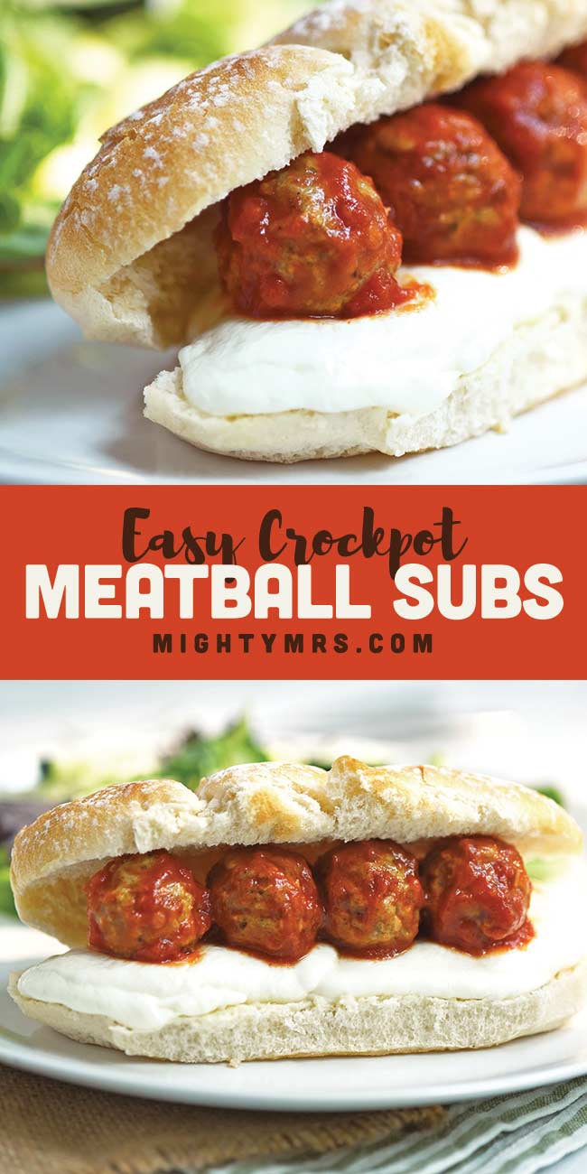 Crockpot Meatball Subs (or Sliders) - Mighty Mrs | Super Easy Recipes