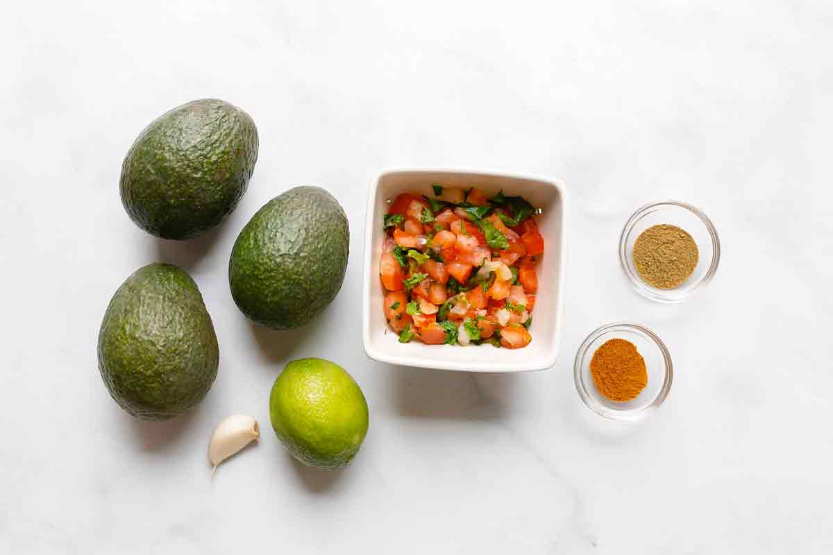 Homemade Guacamole Ingredients