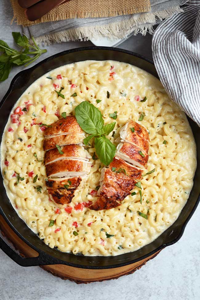 Rotisserie Chicken Tuscan Mac and Cheese