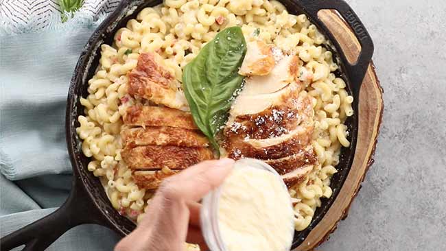 Rotisserie Chicken Tuscan Mac and Cheese