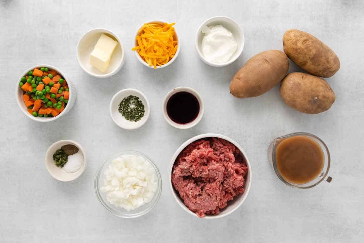 Ingredients for Shepherd's Pie (Cottage Pie)