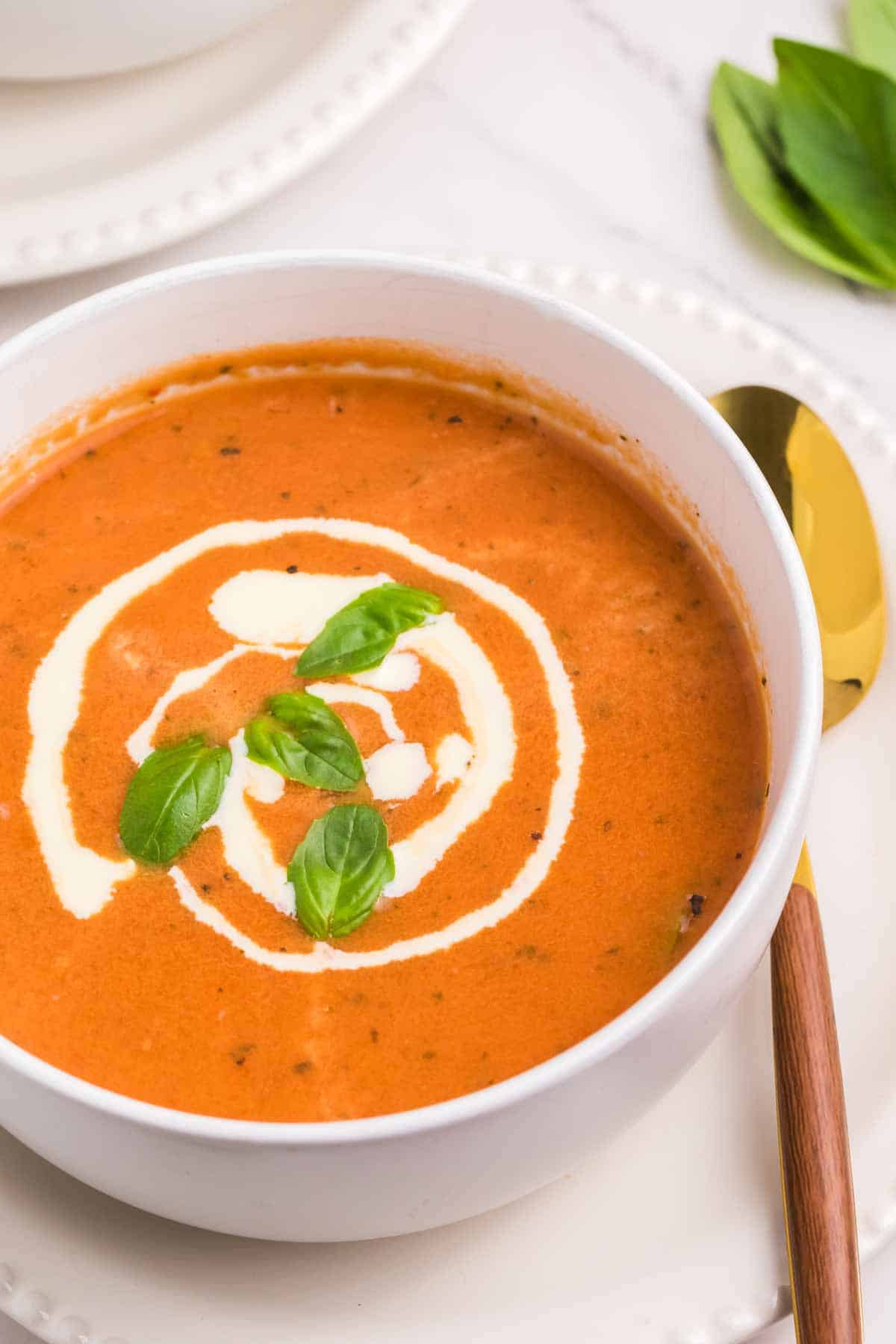 Stove top Creamy Tomato-Basil Soup