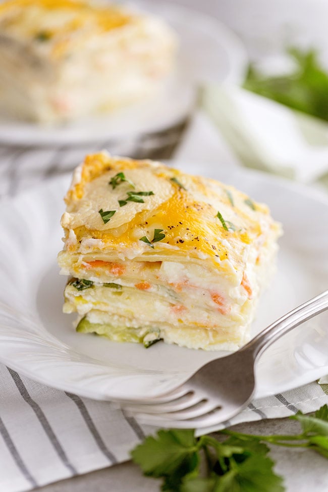 Easy Vegetable Lasagna with Alfredo Sauce