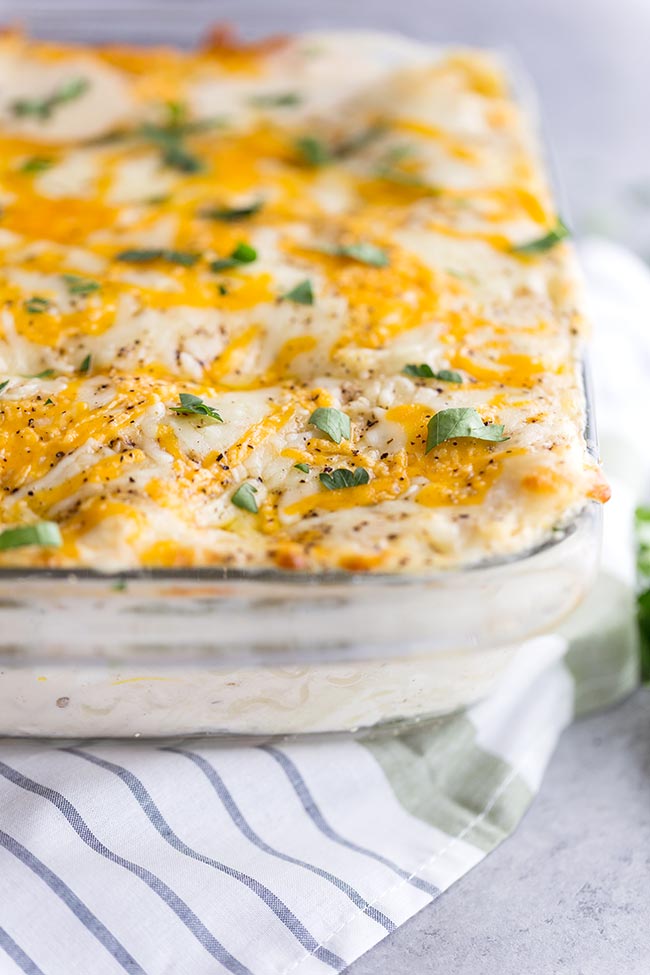 Vegetable Lasagna with Alfredo Sauce Recipe by Mighty Mrs