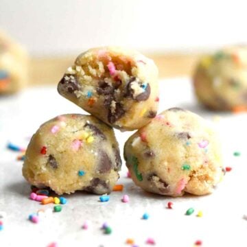 Edible Cookie Dough Balls with Sprinkles