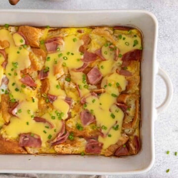 Eggs Benedict Casserole with Hollandaise Sauce