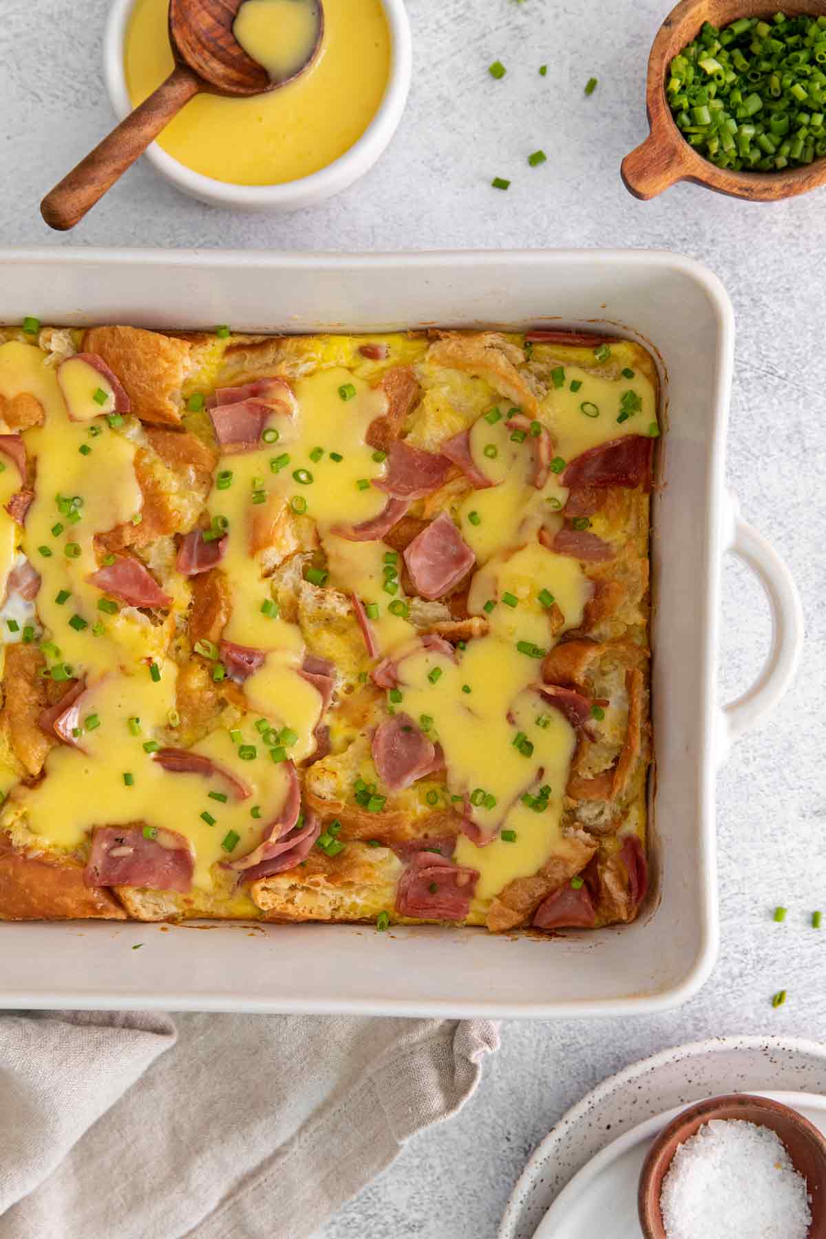 Eggs Benedict Casserole with Hollandaise Sauce