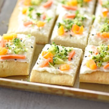 Everything Bagel Veggie Pizza Party Appetizer