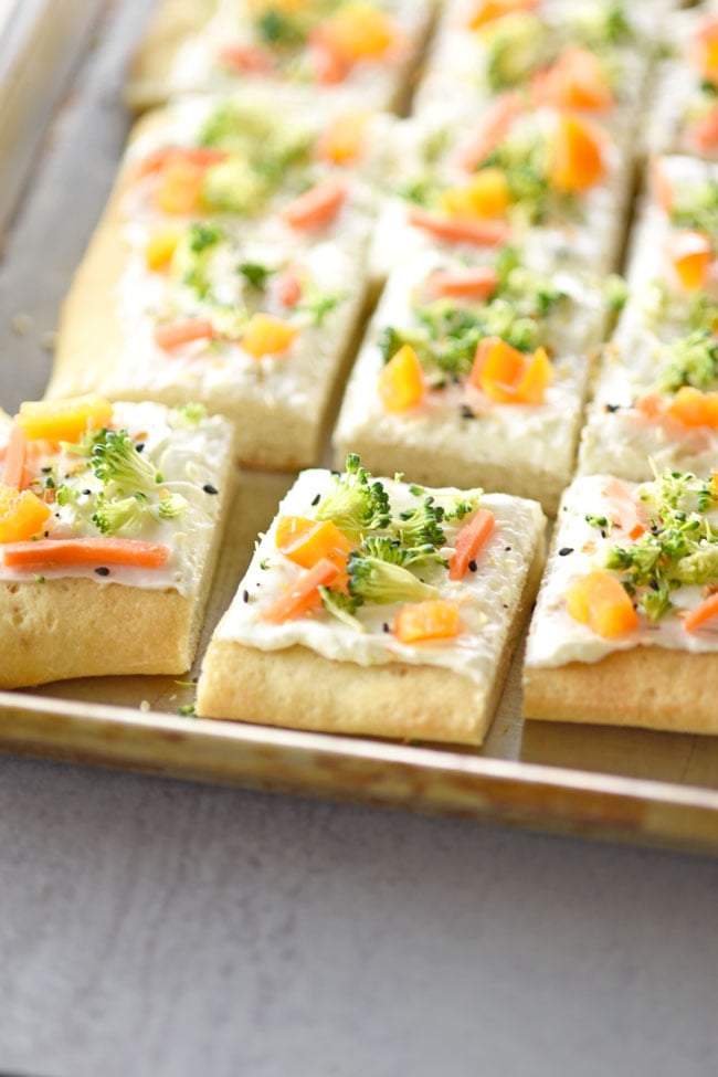 Everything Bagel Veggie Pizza Party Appetizer