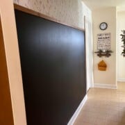 Chalkboard Wall with Wood Trim and Wallpaper