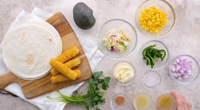 Baja Fish Stick Taco Ingredients