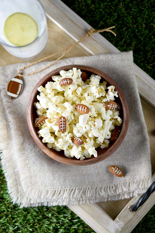 Almond Footballs and Kettle Corn for the Big Game!