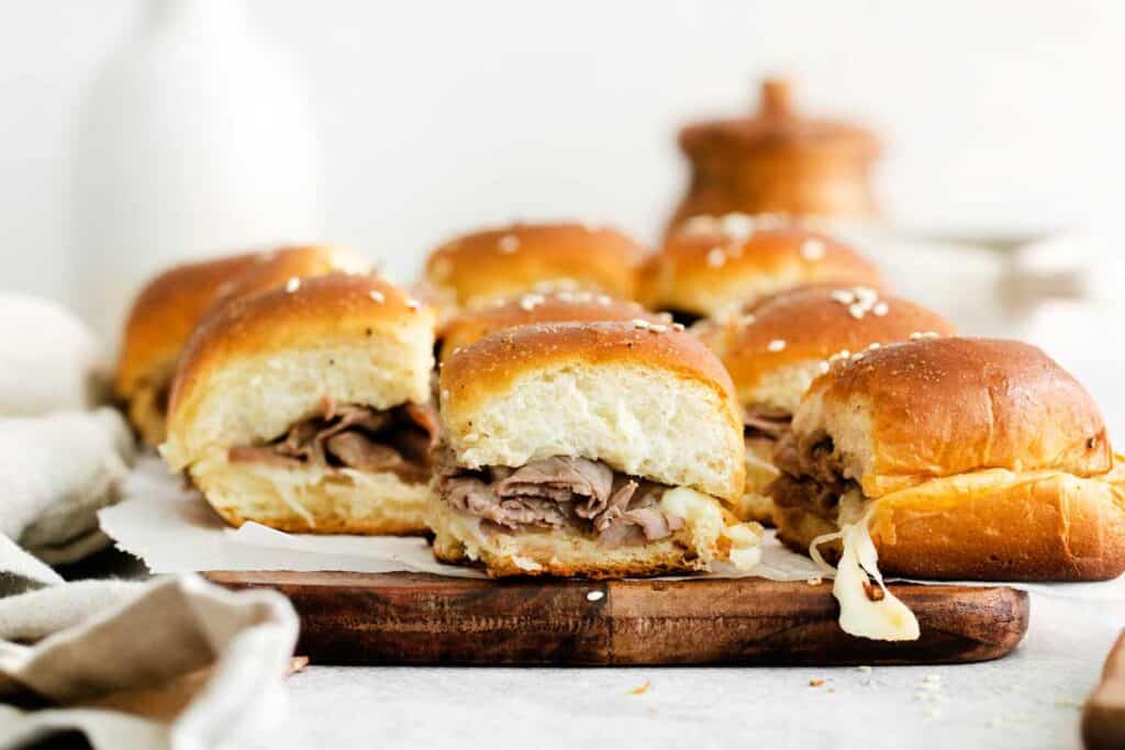 Easy French Dip Sliders on Hawaiian Rolls