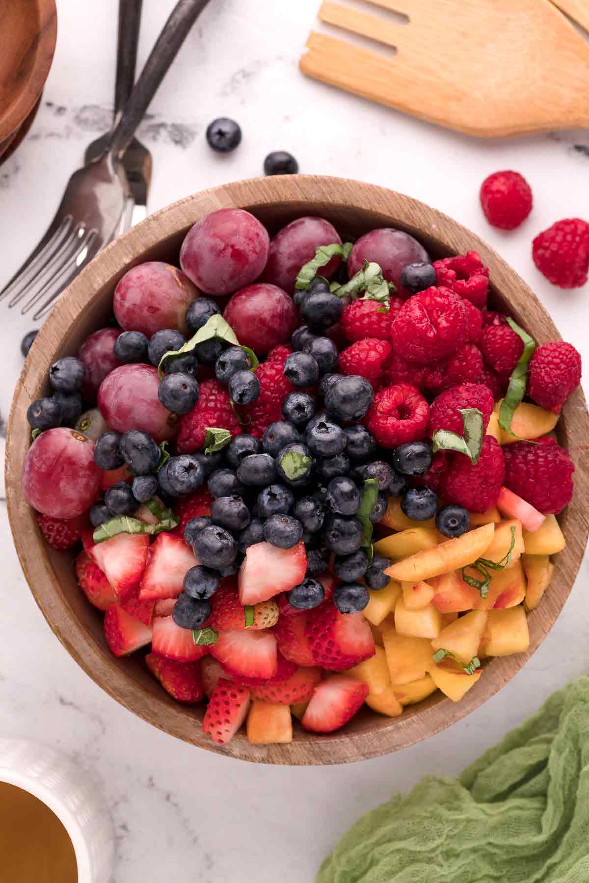 Fruit Salad with Basil-Lime Dressing