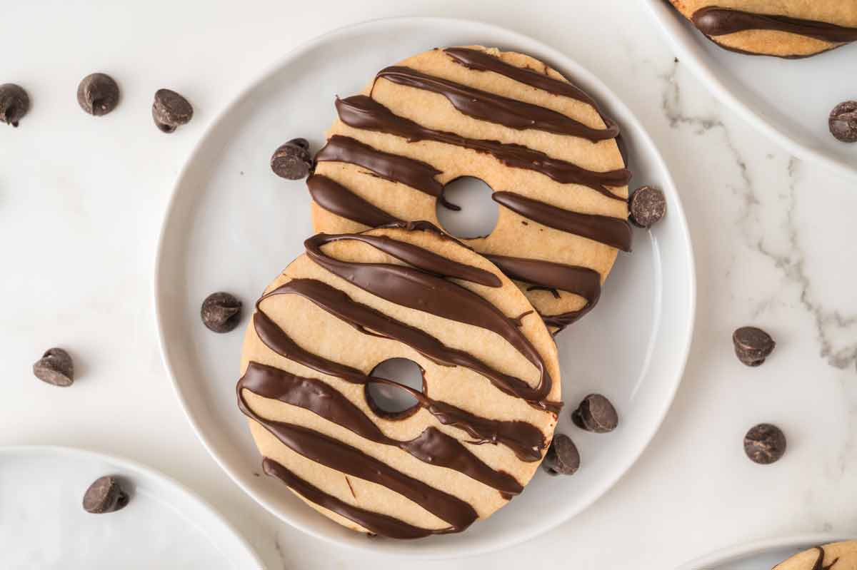 Fudge Striped Shortbread Cookies