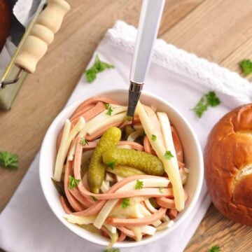 German Wurst Salad with Fresh Parsley