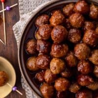 Grape Jelly Chili Crockpot Meatballs