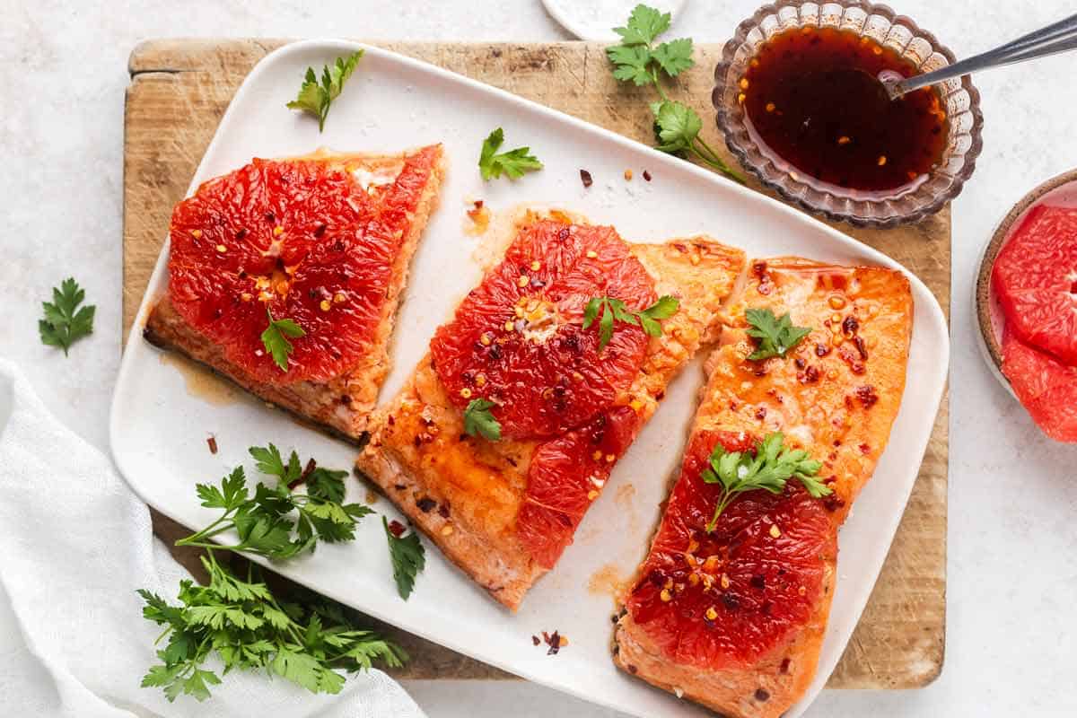 Maple-Chipotle Grilled Salmon with Grapefruit