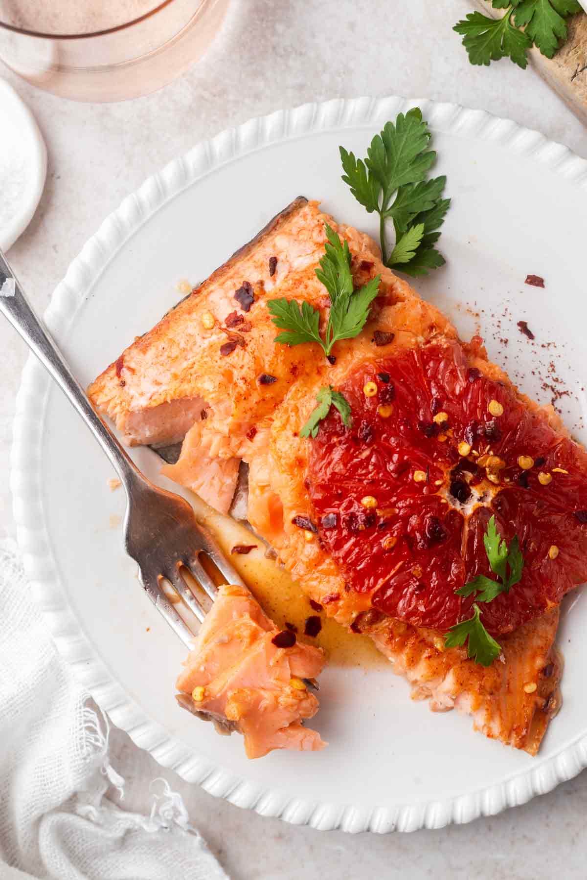 Grilled Salmon with Grapefruit and Maple-Chipotle Glaze