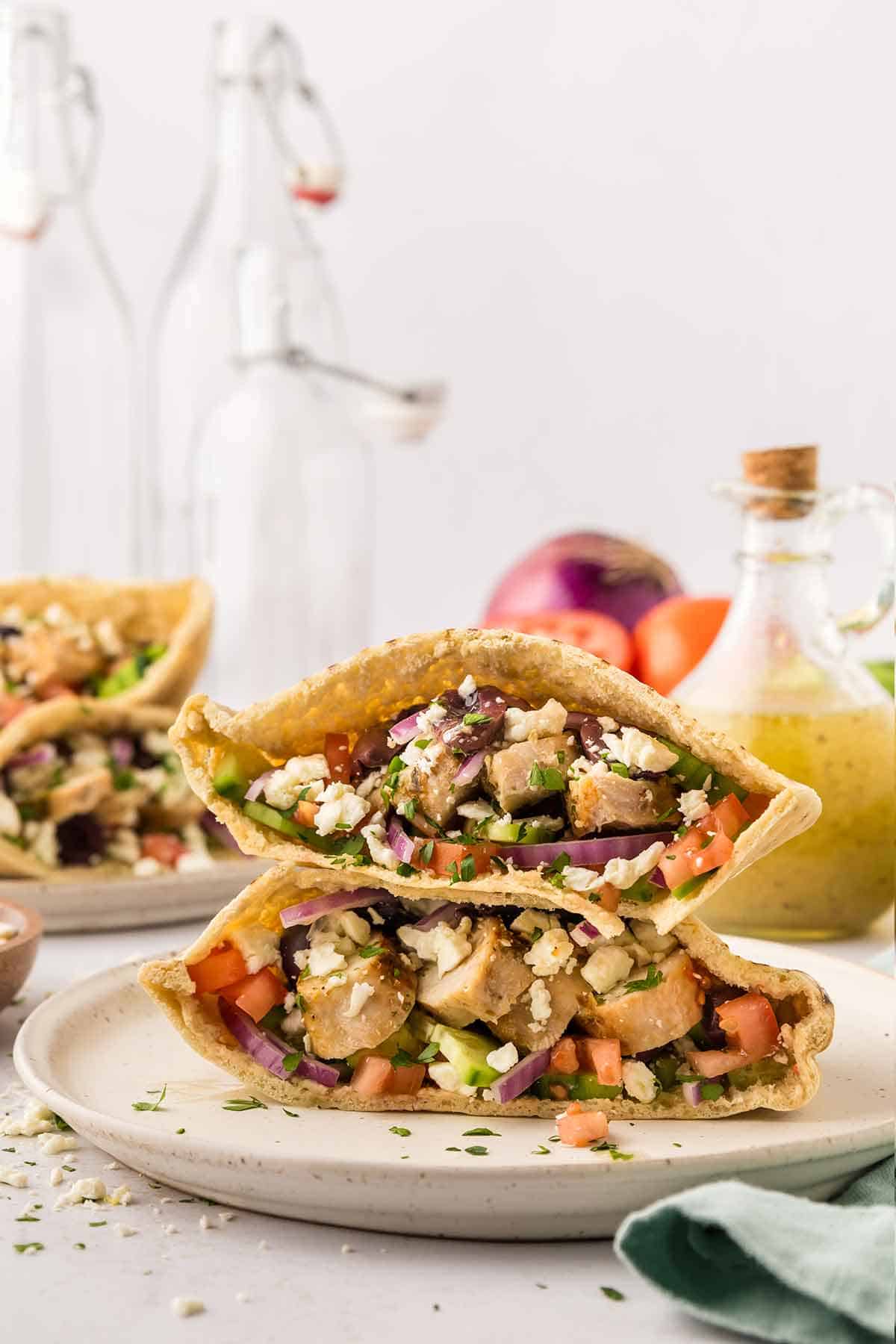 Greek Chicken Pita Pocket Sandwich