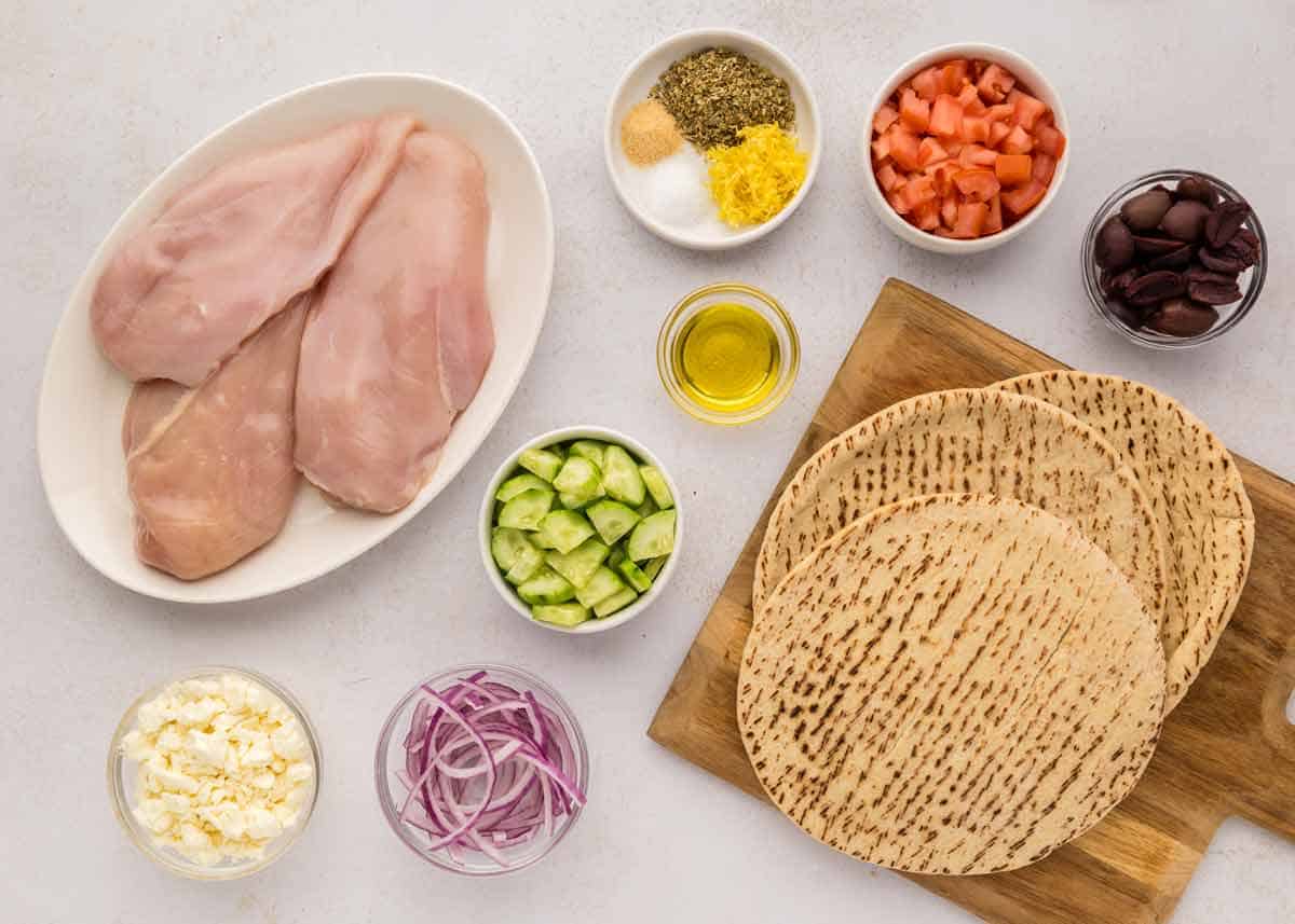 Greek Chicken Pita Ingredients