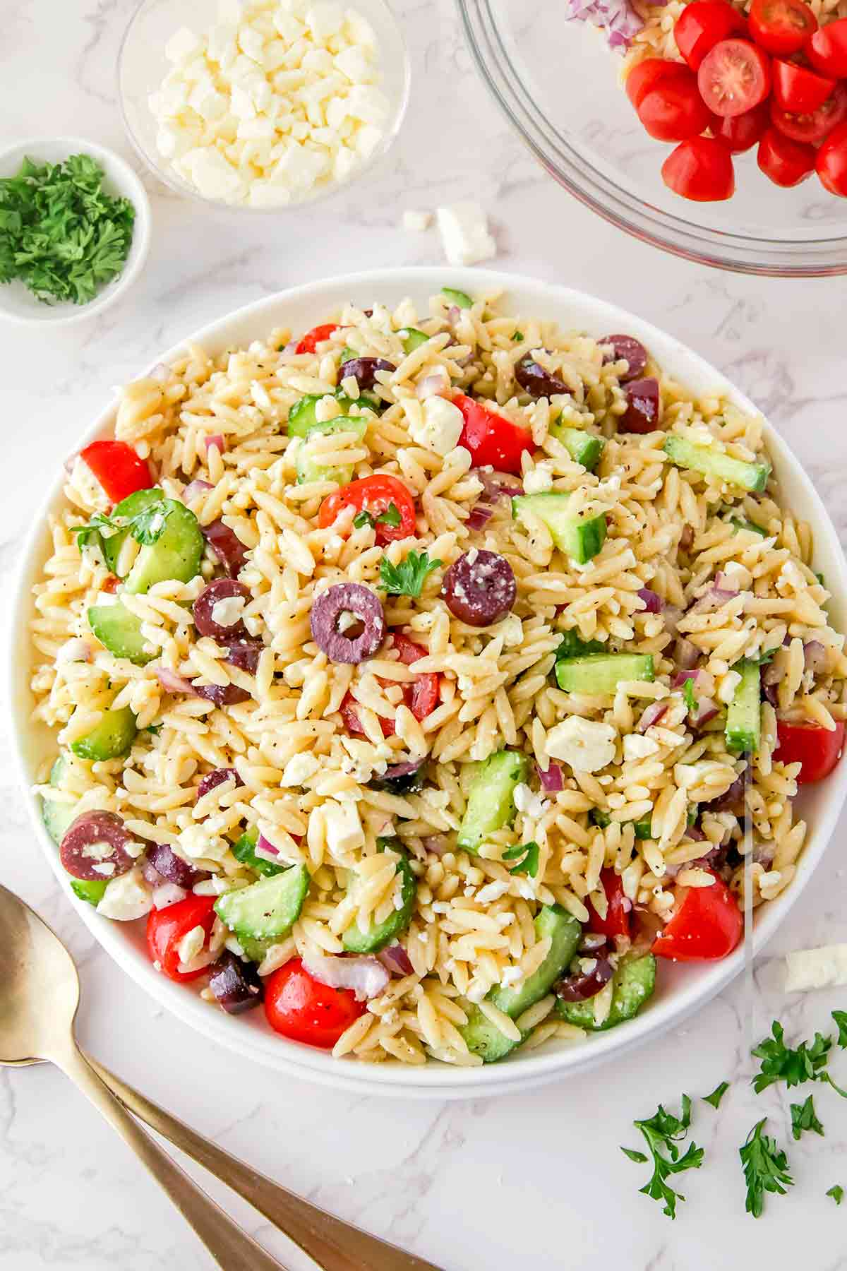 Greek Orzo Salad with Olives