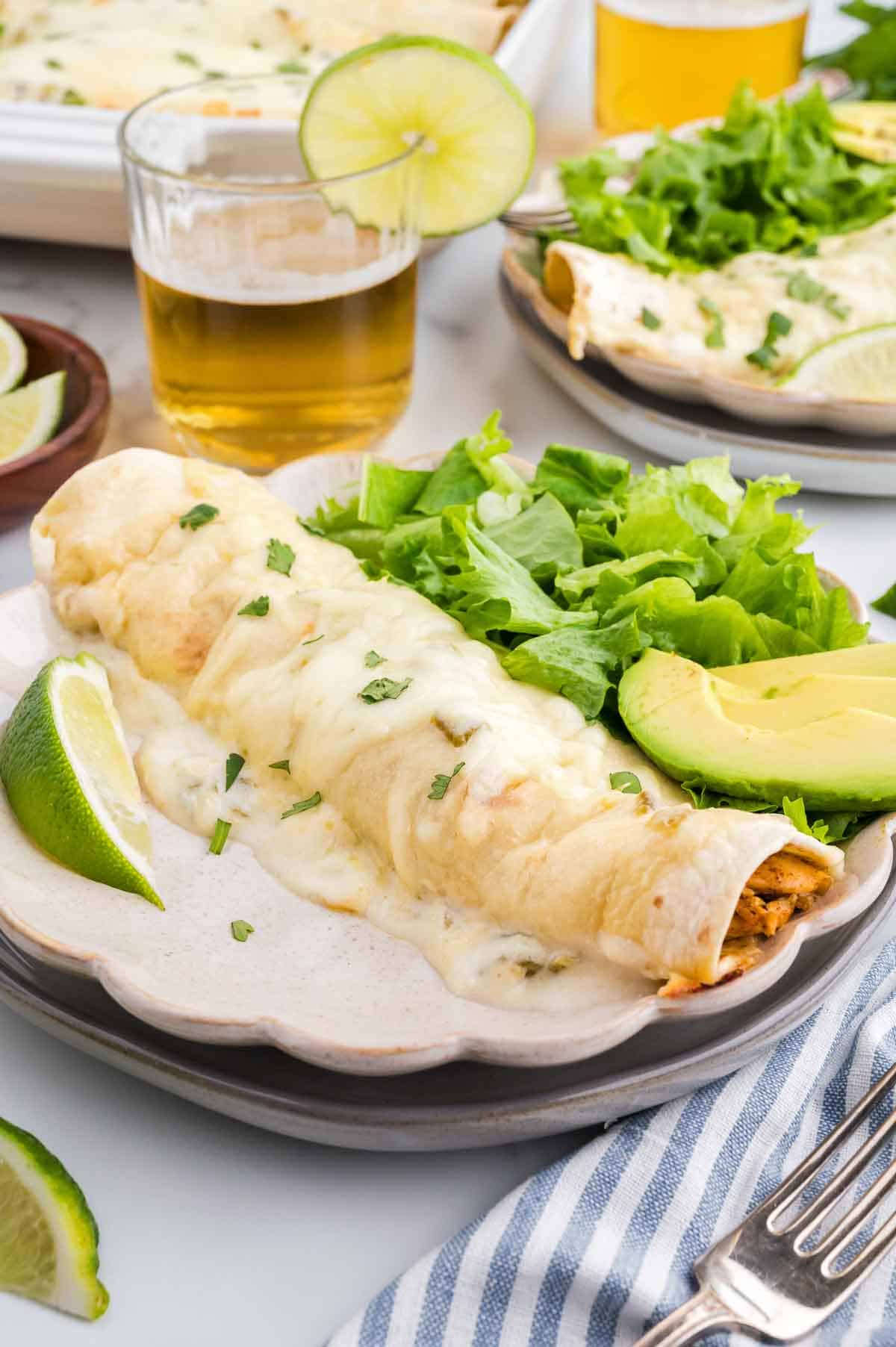 Green Chili Chicken Enchiladas