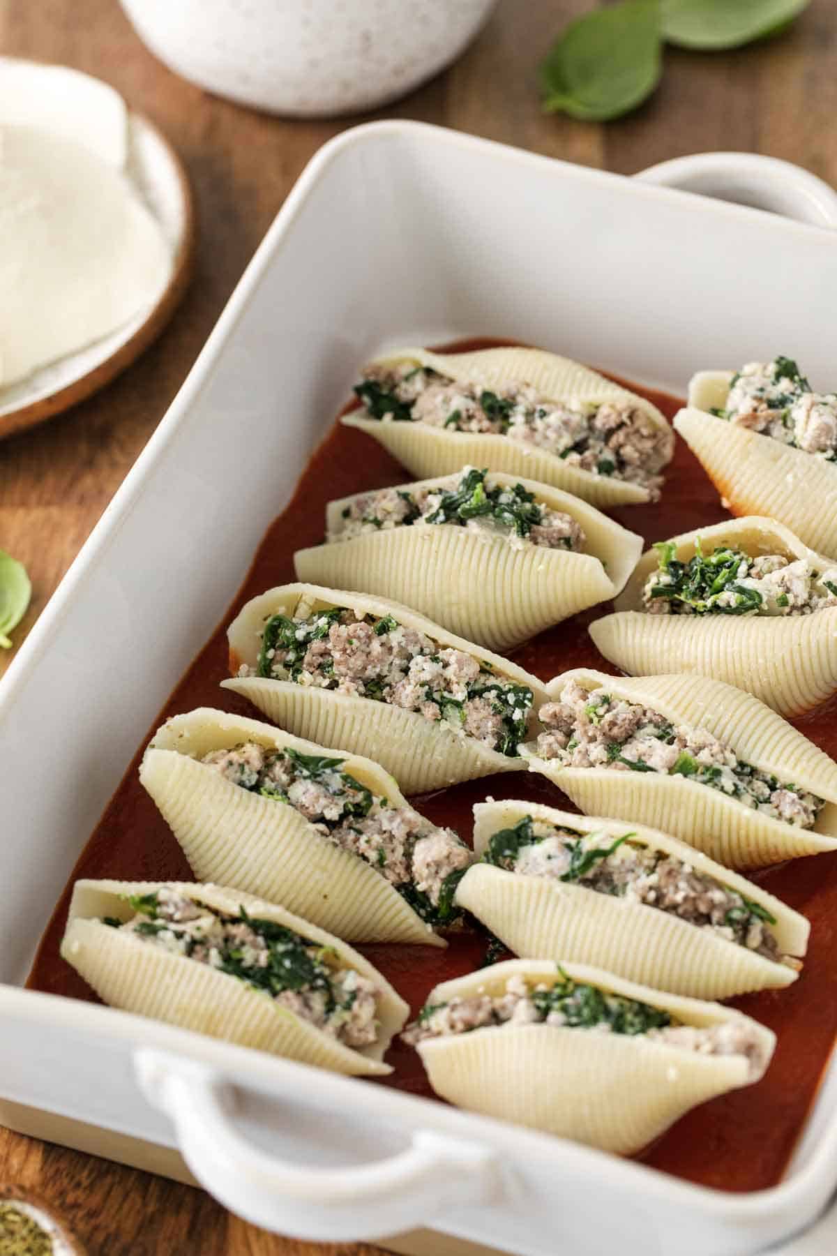 Cheesy Spinach Stuffed Shells