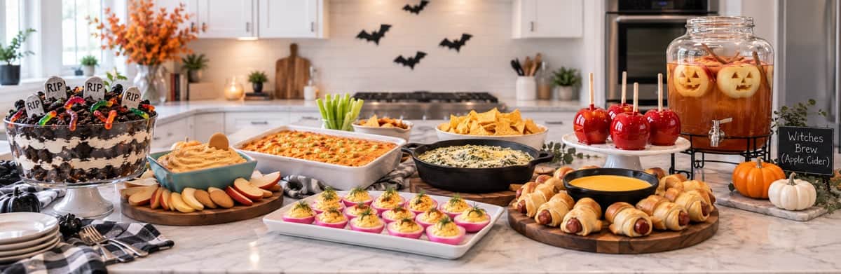 Halloween Party Spread with Recipes