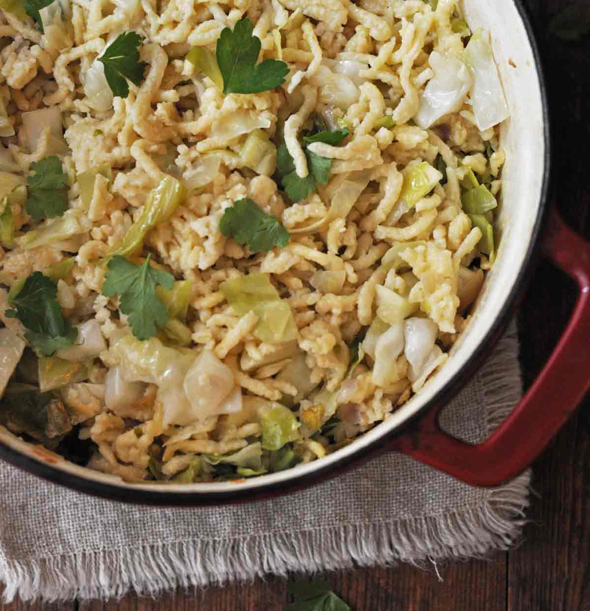 Haluski with Cabbage and Homemade Noodles