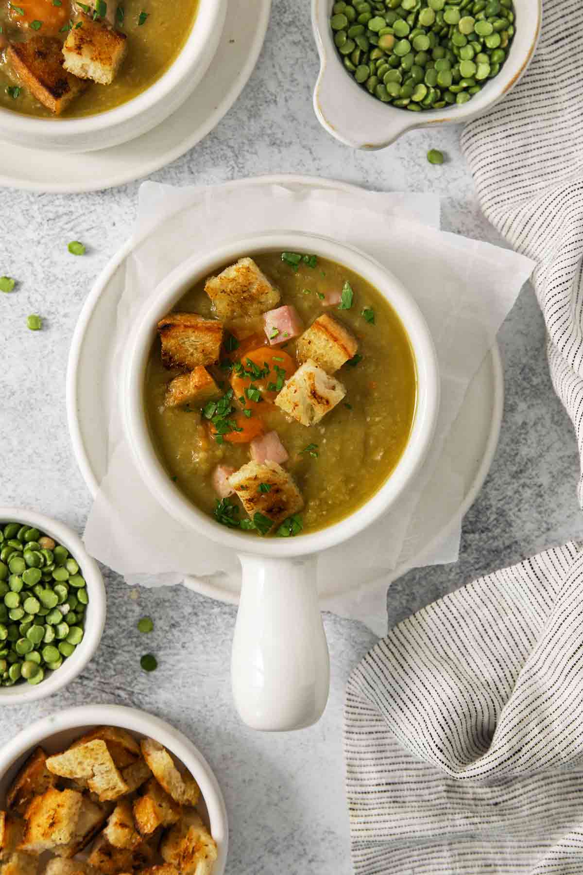 Ham Bone Split Pea Soup - Stovetop or Crockpot