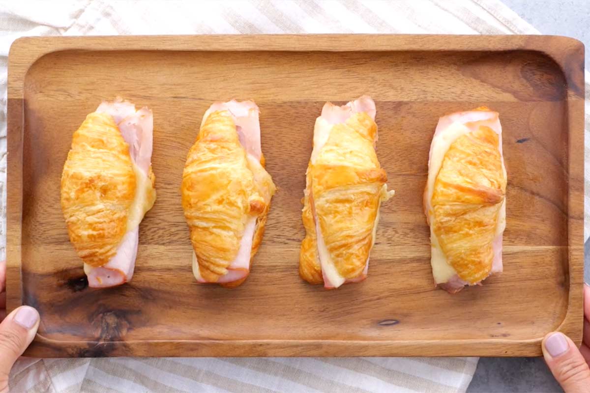 Baked Ham and Cheese Croissant Melt Sandwiches