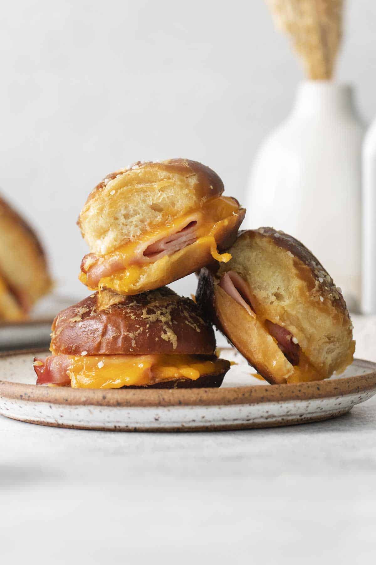 Ham and Cheese Pretzel Sliders