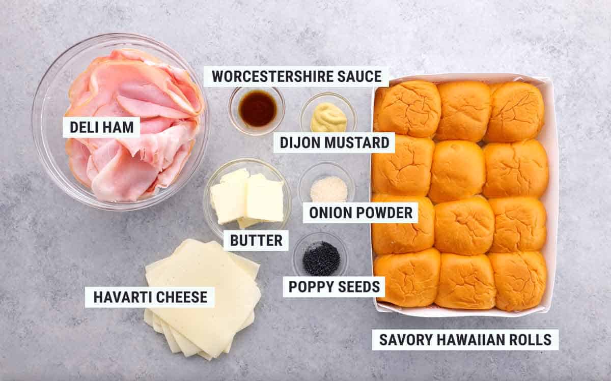 Ham and Cheese Slider Ingredients