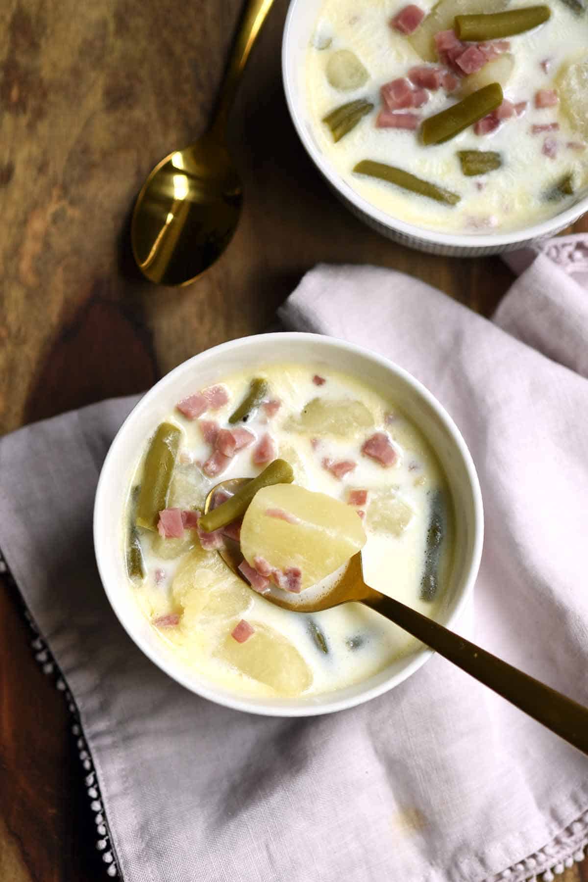 Ham Green Bean Potato Soup
