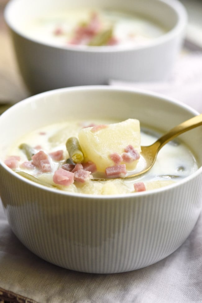 Spoonful of Ham Potato Green Bean Soup